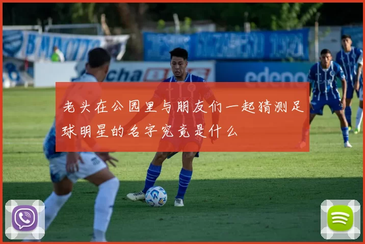 老头在公园里与朋友们一起猜测足球明星的名字究竟是什么